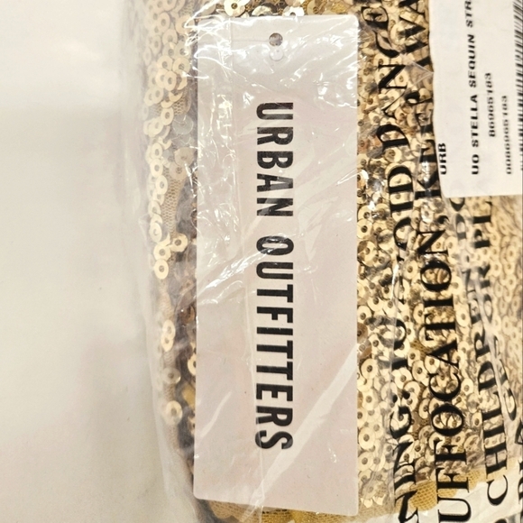 Urban Outfitters Stella Sequin Strapless Midi Dress in Gold Size Large NWT - Picture 13 of 13